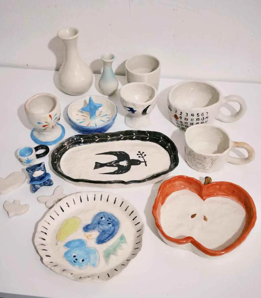 日常制作的陶艺作品